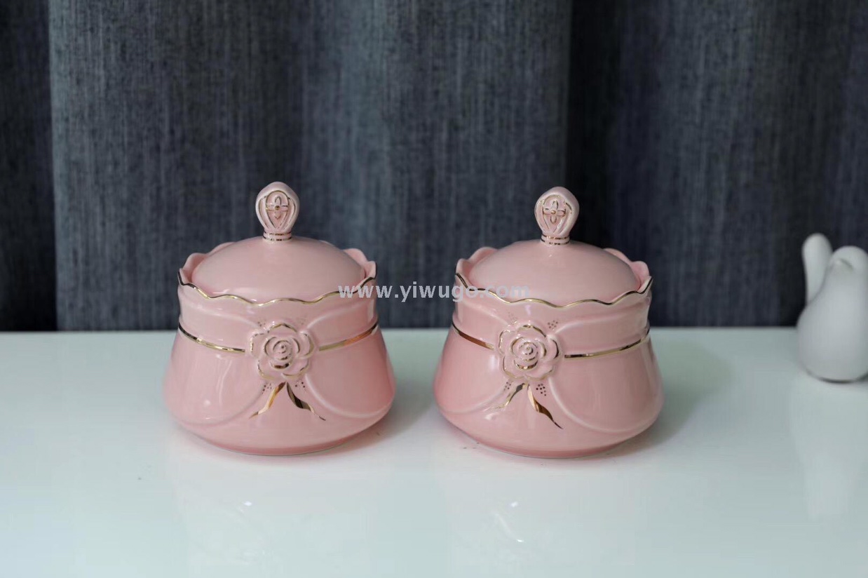 简欧陶瓷密封罐糖果茶叶罐五谷杂粮食物储存罐礼品日用百货两个装产品图