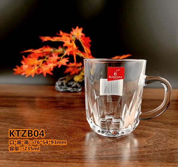 丽尊 玻璃杯子 茶饮杯  花茶杯 小马克杯 带把水杯 KTZB04详情图1