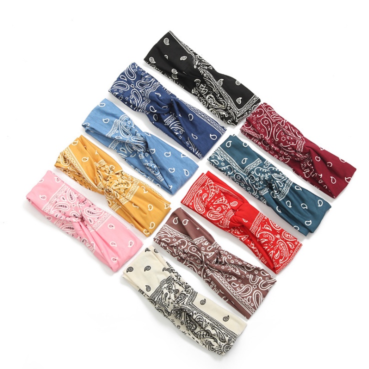 Korean creative new vintage cloth hair head with temperament cross knot hair accessories for women face wash headband Headband thumbnail
