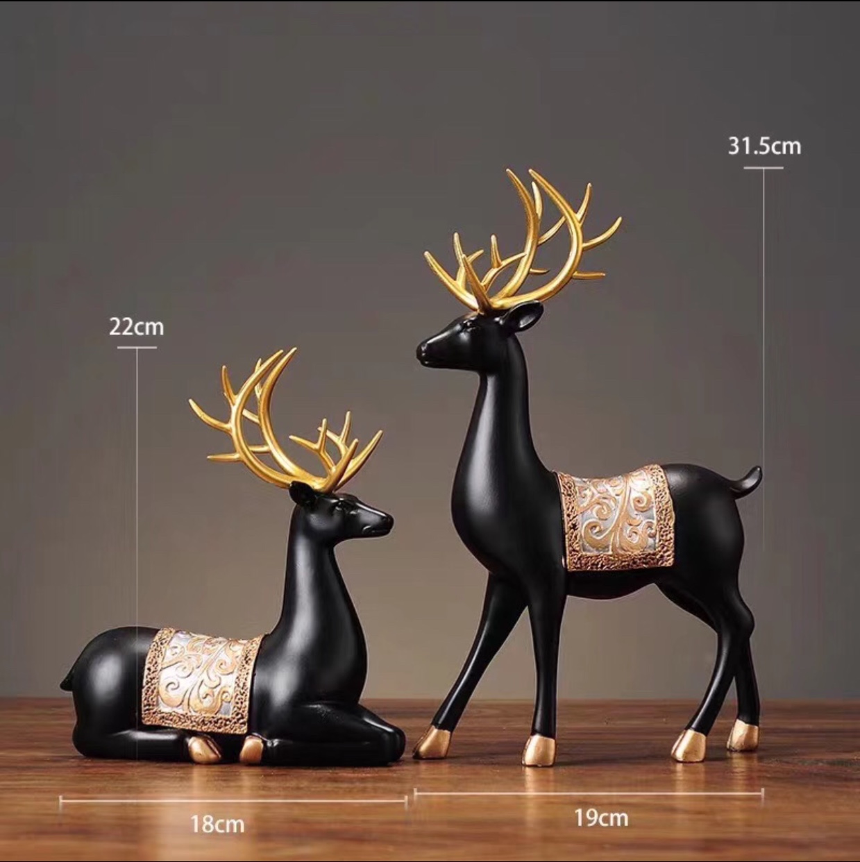 Yiwu Selection new Chinese style porch household TV cabinet living room wine cabinet decorative style bedroom study Double deer gifts full figure