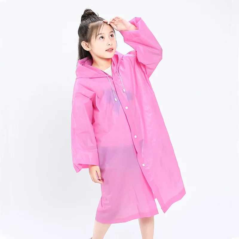Direct sales of non-disposable EVA eco-friendly material candy-colored children's raincoats from Yiwu manufacturers