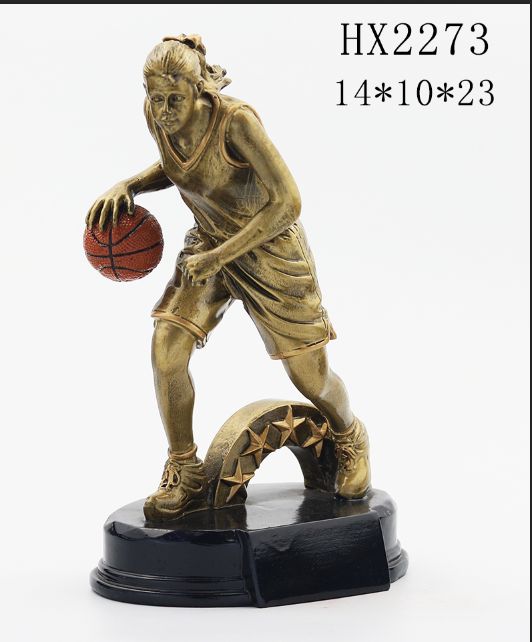 Customized metal trophies, resin trophies, basketball game awarding prizes, sports event souvenirs HX2273 full figure