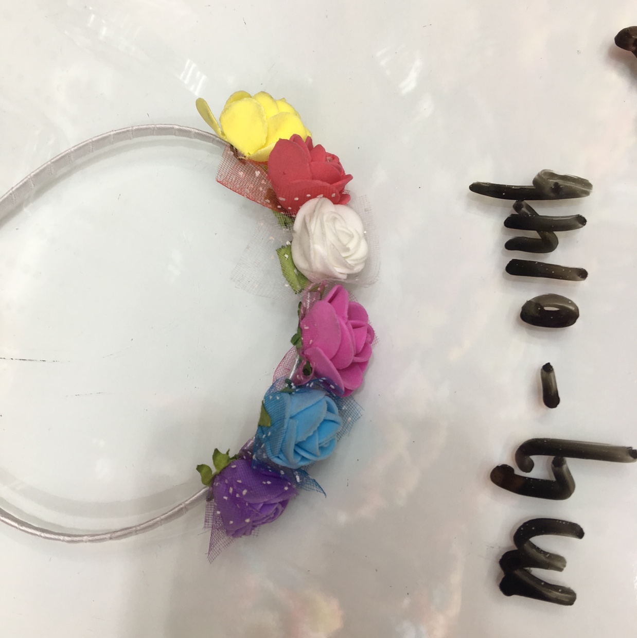 With gauze rose head buckle thumbnail