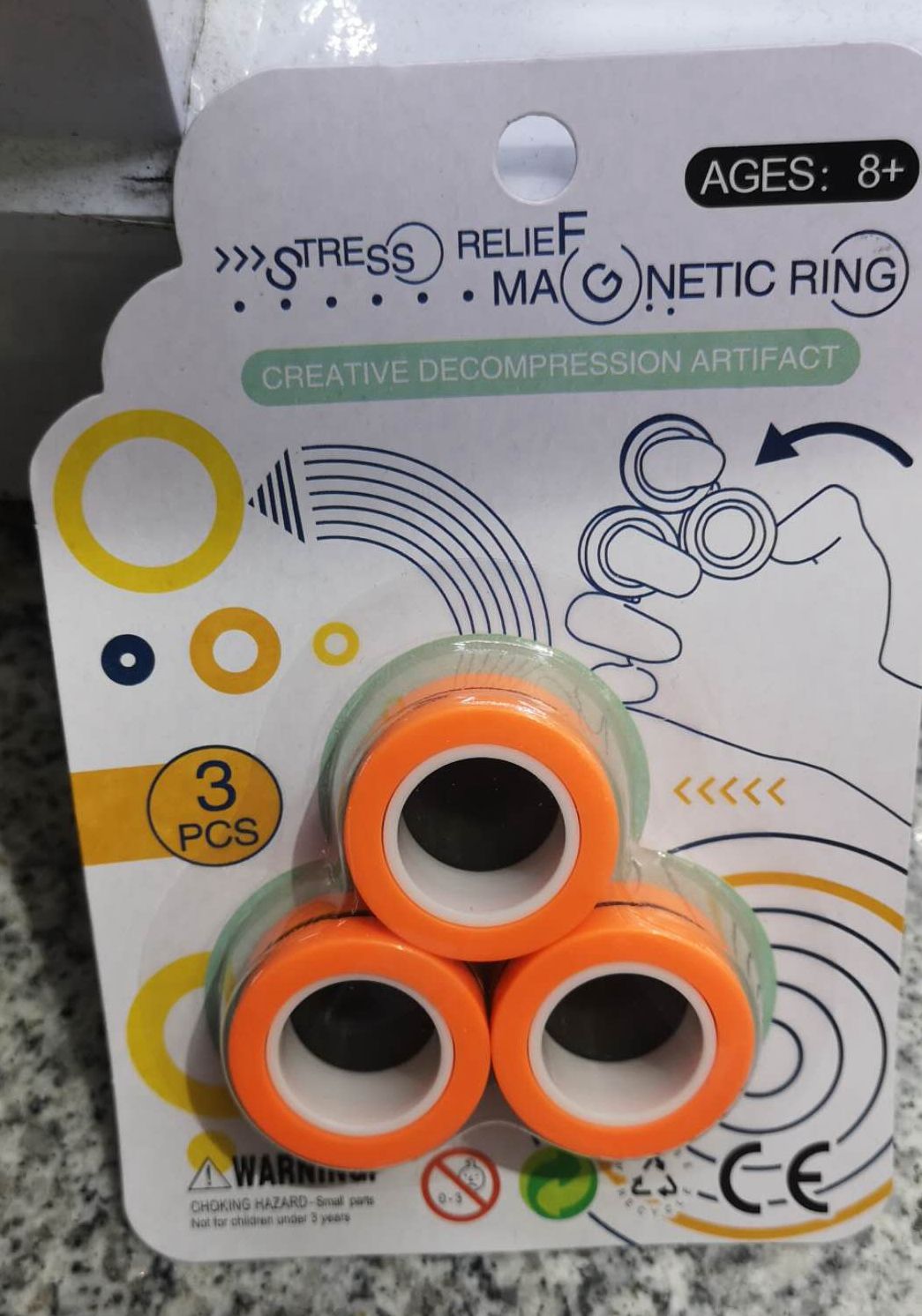 磁力戒指陀螺磁性圆环指尖减压磁力手环磁性手指陀螺磁力手指环