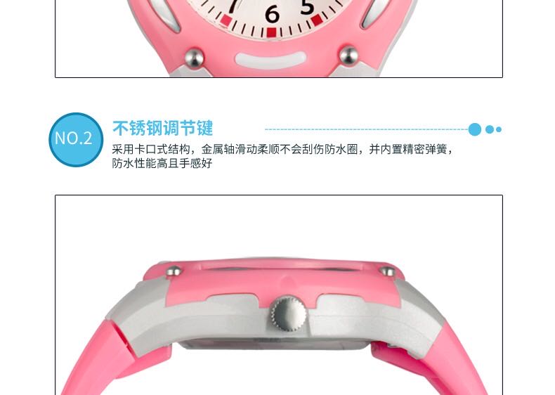 Xinjia waterproof Children's boys' and girls' swimming sports pointer watches, primary school students' watches, candy-colored quartz watches detail image 8