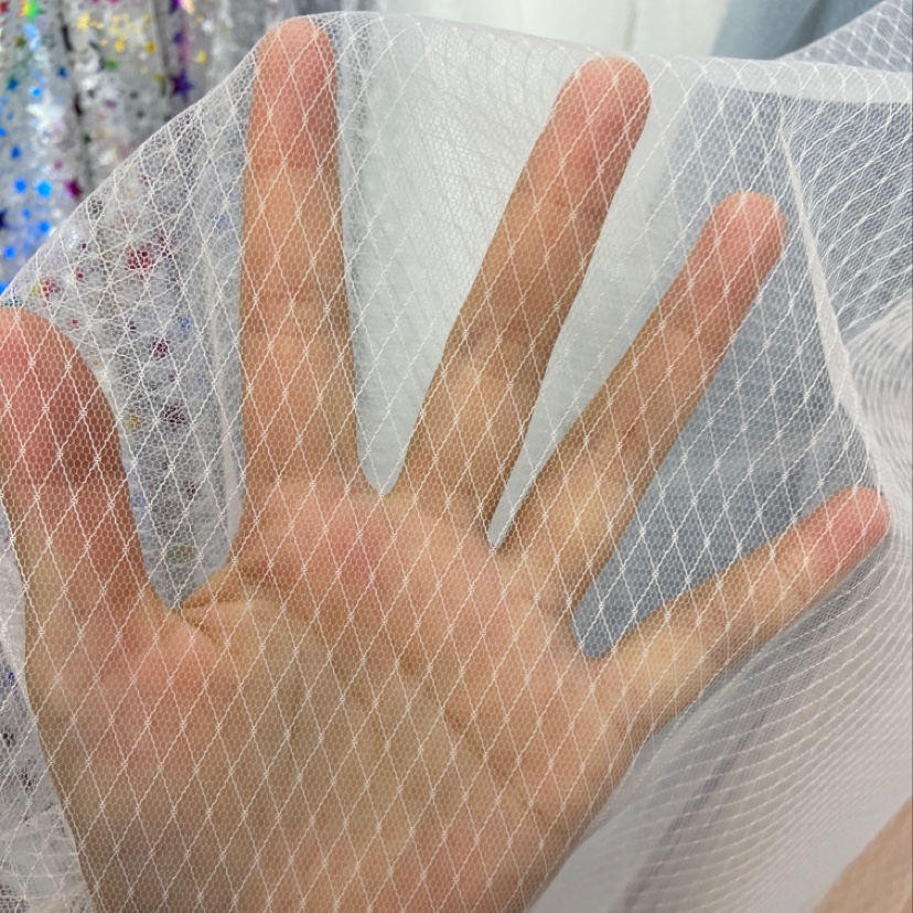 杏色菱形网格纱布装饰品工艺品头饰