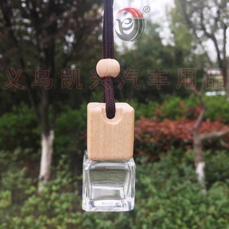 7ml新款四方玻璃瓶香水瓶挂件榉木 厂家可定logo详情图4
