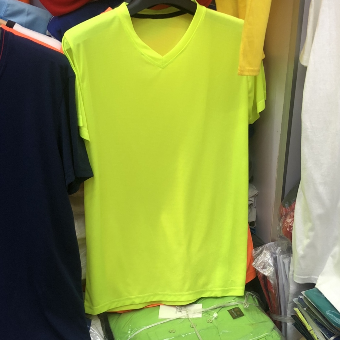 Verano rojo nuevo manga corta verano rojo nuevo manga corta amarillo fluorescente verde manga corta
