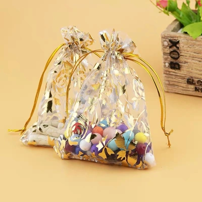 10*14 Hot Gold Gauze Bag