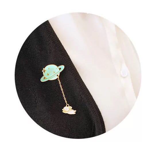 原宿可爱荷包蛋卡通宇宙可拆卸胸针衬衫领夹日系胸章情侣款[94]详情图6