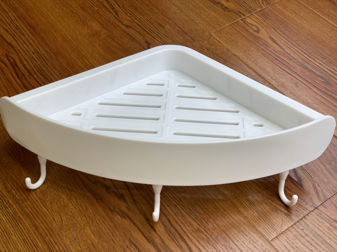 Nordic Bathroom Bath And Toiletries Storage Rack Suction Wall Type Perforation-Free Toilet Corner Plastic Storage Basket Rack Specification drawing