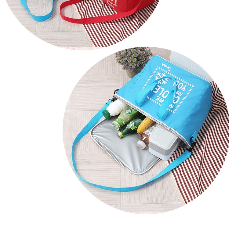 SAN Neng's new Oxford cloth insulated lunch box, outdoor picnic aluminum film lunch box, insulated and cold insulated lunch box wholesale detail image 13