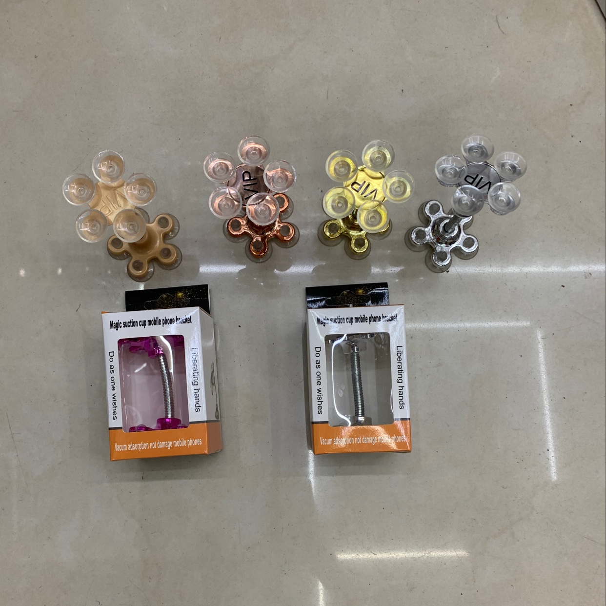 Suction cup mobile phone stand