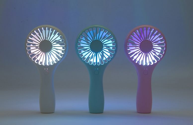 Lollipop handheld ultra-thin fan compact portable mini fan silent night light charging USB fan Item Picture