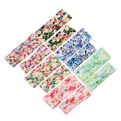 Fashion parent-child printed cross headband daily wear with lady parent-child headband face hair band hair accessories wholesale