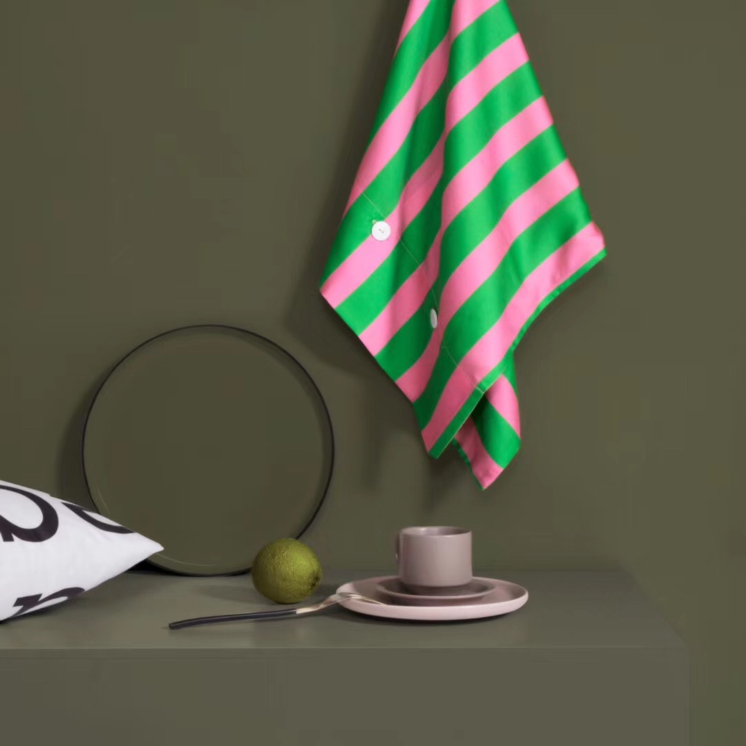 60 Tencel Digital Printing Series 4-Piece Pink Green Stripe Item Picture