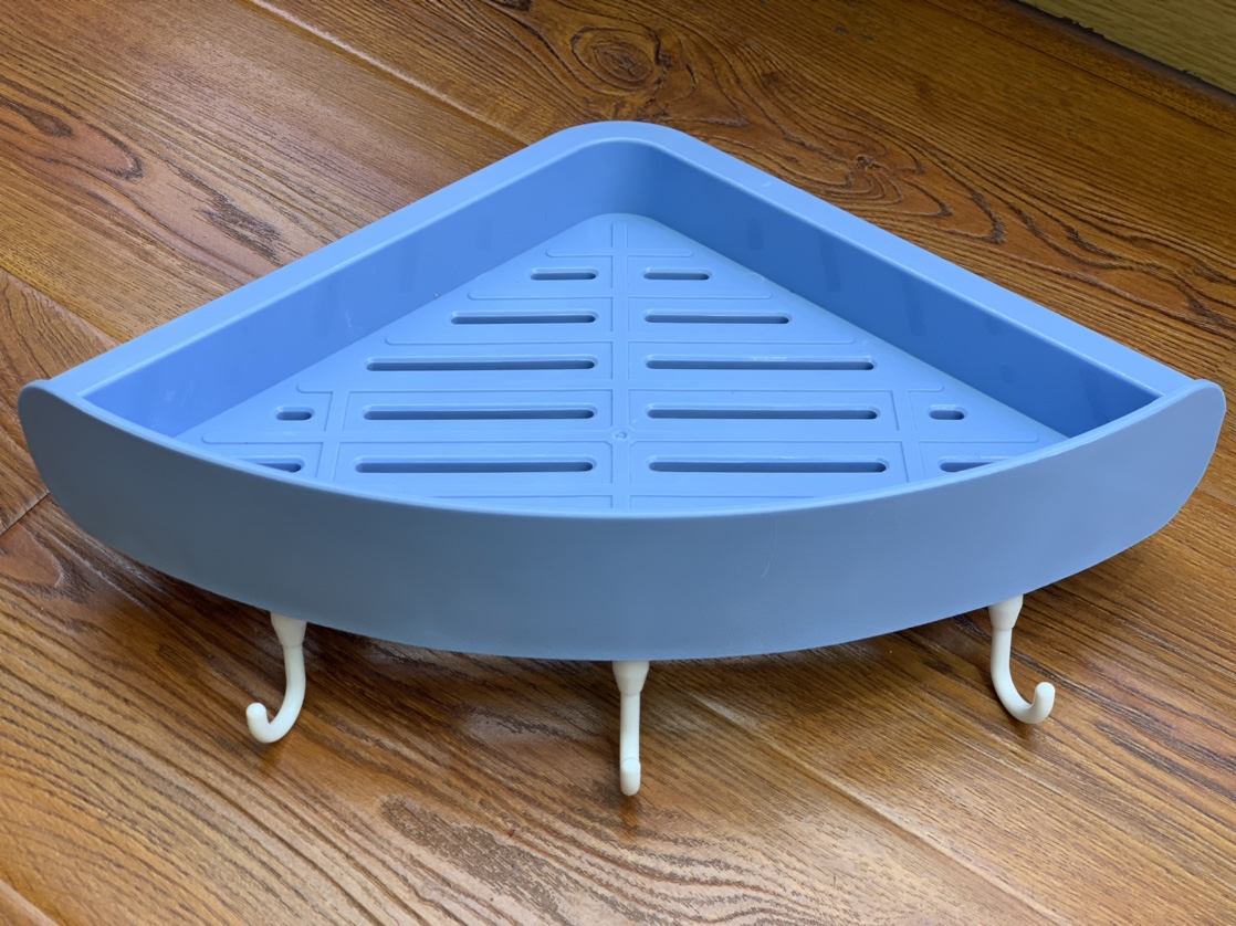 Nordic Bathroom Bath And Toiletries Storage Rack Suction Wall Type Perforation-Free Toilet Corner Plastic Storage Basket Rack Application Scenario