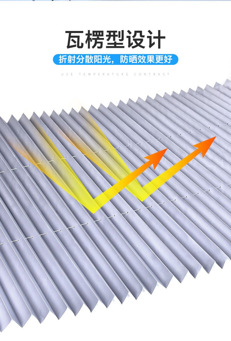 The car sun visor is an automatic retractable sunshade, providing sun protection, heat insulation and light blocking. It covers the front windshield of the car with a height of 65CM detail image 12