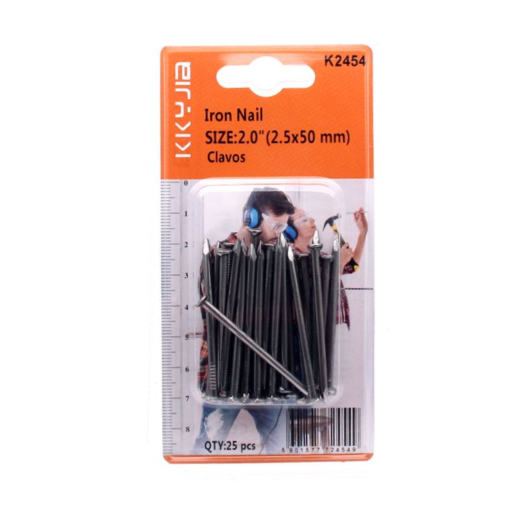 卡卡五金 2454吸塑卡装铁钉（Iron nail）2.0寸 百元店小包装货源详情图1