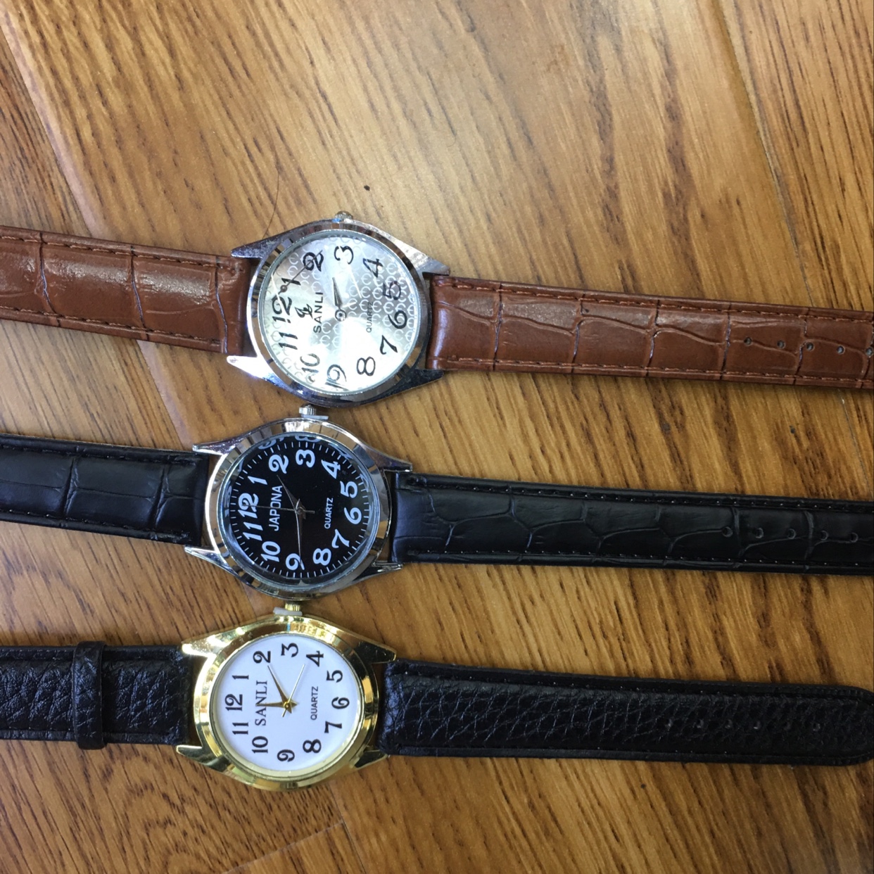 Men's digital leather watch details Picture