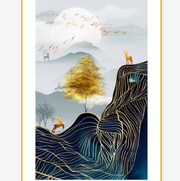 本来·画 手工鎏金画装饰画玄关画细节图