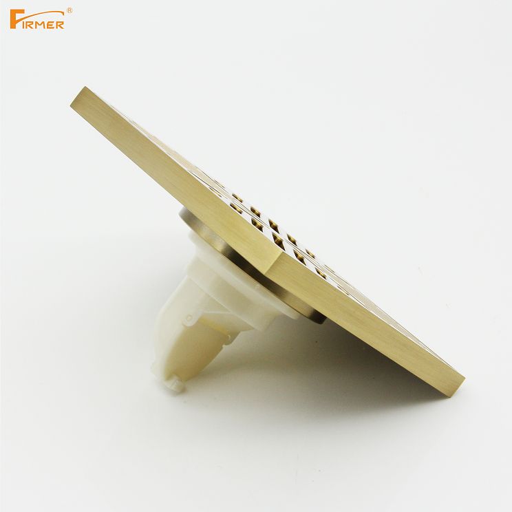 FIRMER all copper deodorant core shower bathroom sewer insect proof toilet brushed gold floor drain details Picture