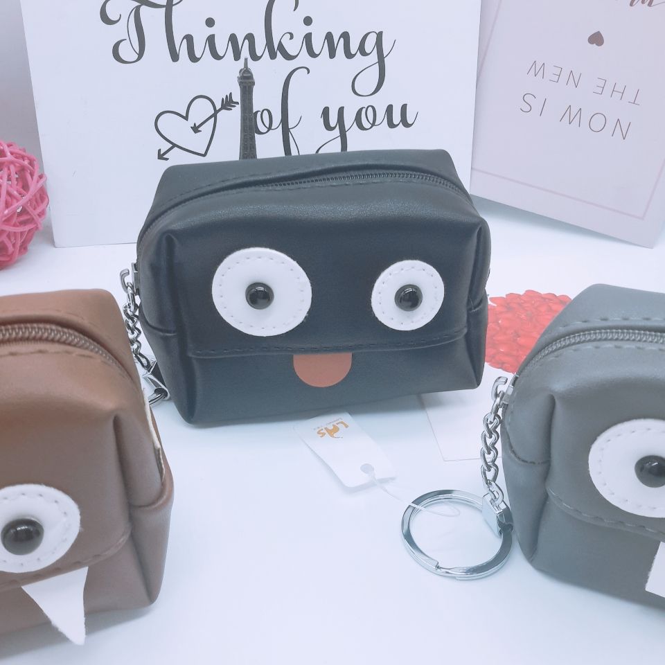 2020 new cartoon coin wallet creative Big tooth monster receive silver coin bag key bag details Picture