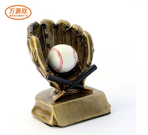 Wanyuanxin 2019 new style baseball trophy resin handicraft school awarding supplies support engraving details Picture