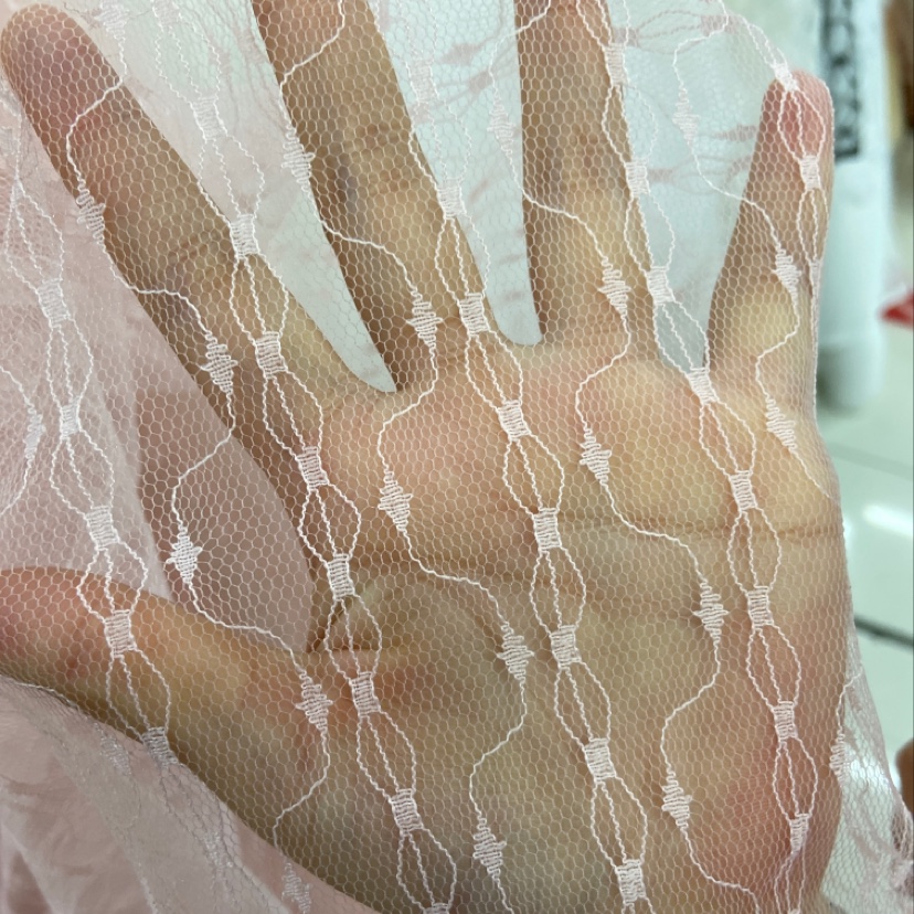 粉色波浪蝴蝶结网纱布料装饰品工艺品头饰