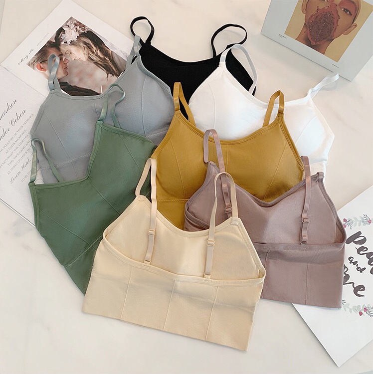 [Vertical pit halter vest] Paired with a semi-perforated top can be used as a sports bra thumbnail