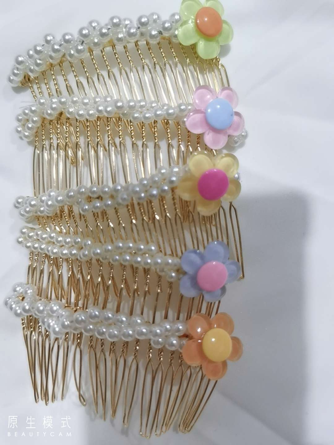 Pearl hair comb flower dazzling colorful beauty super good look all want super good to buy buy buy thumbnail