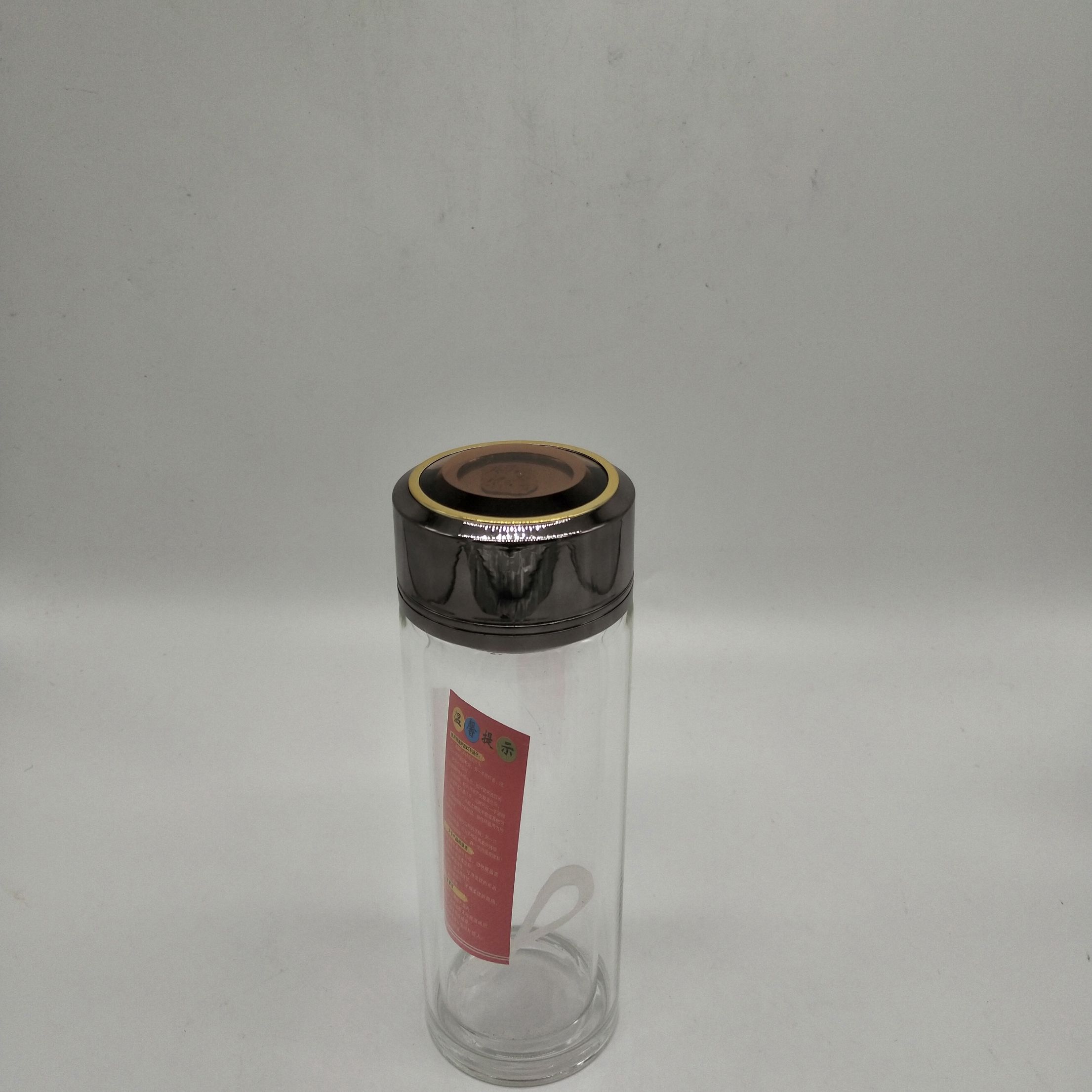 千层底锦绣茶香玻璃杯双层隔热泡茶杯车载加厚水杯玻璃茶杯