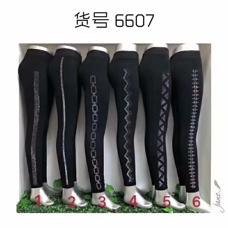 无缝美体棉烫钻打底裤