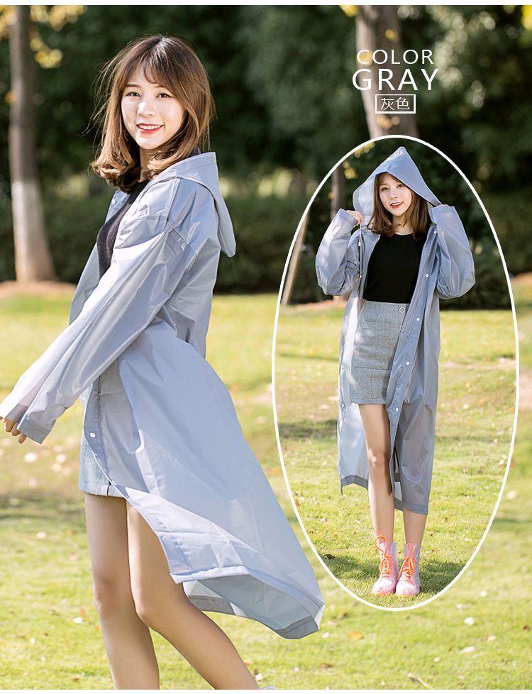 笠王徒步旅游防护雨衣纽扣雨披时尚成人男女加厚EVA雨衣厂家直销详情图7