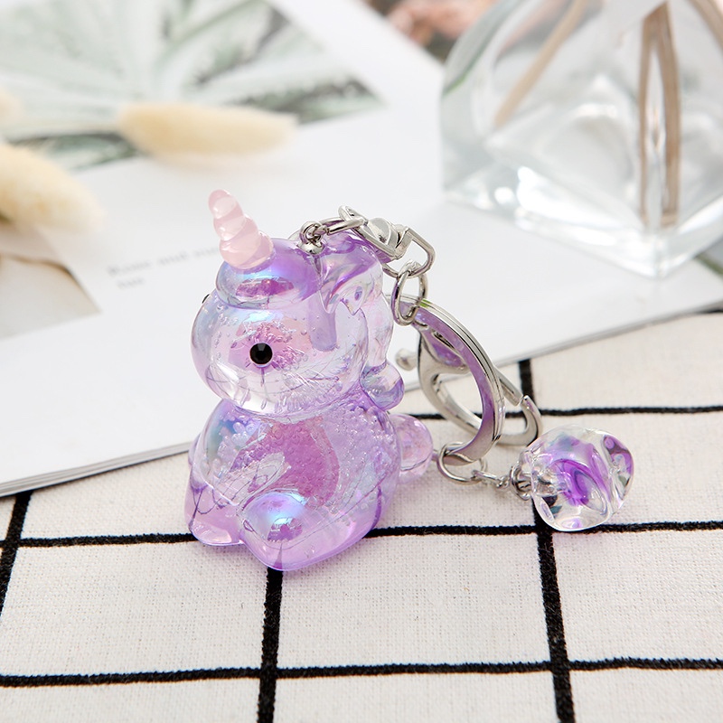 2020爆款创意卡通独角兽挂饰 亚克力包包钥匙扣 汽车挂件定制批发产品图