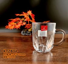 丽尊 玻璃杯子 茶饮杯  花茶杯 小马克杯 带把水杯 KTZB04