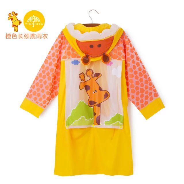 Yiwu manufacturer's direct sales of cartoon children's raincoats with schoolbag positions and waterproof raincoats Specification image
