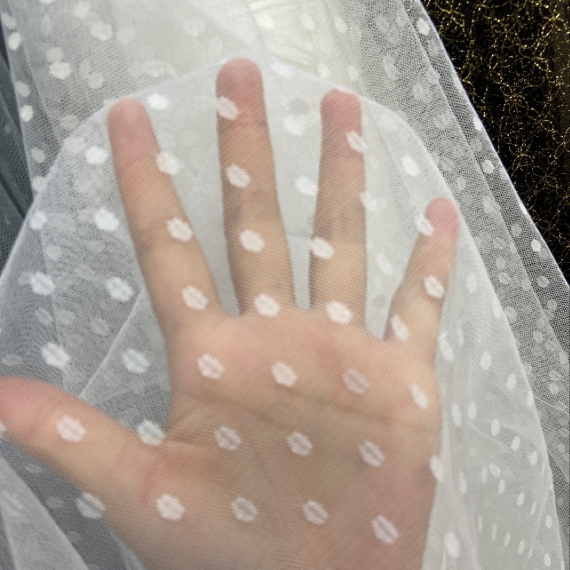 白色波点网纱装饰品工艺品头饰