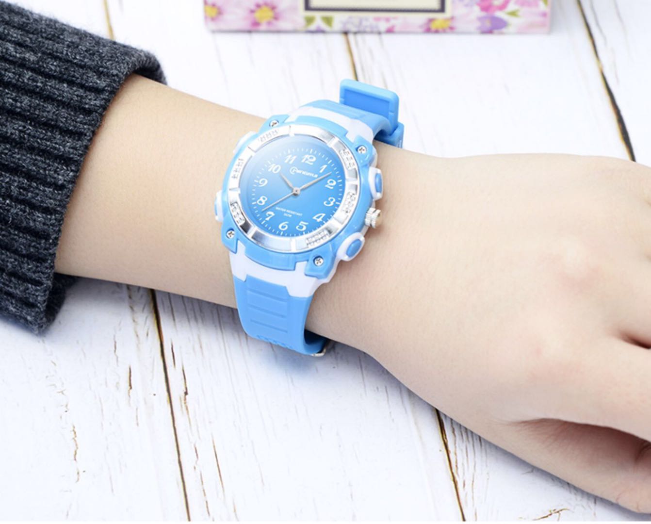 名瑞儿童电子表男初中小学生可爱石英表考试手表防水电子手表男潮详情图1