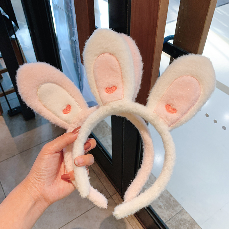 Rabbit ear hair hoop female hair clip wash face with lovely net red tide hair band super adorable simple headband South Korea sweet hair accessories thumbnail