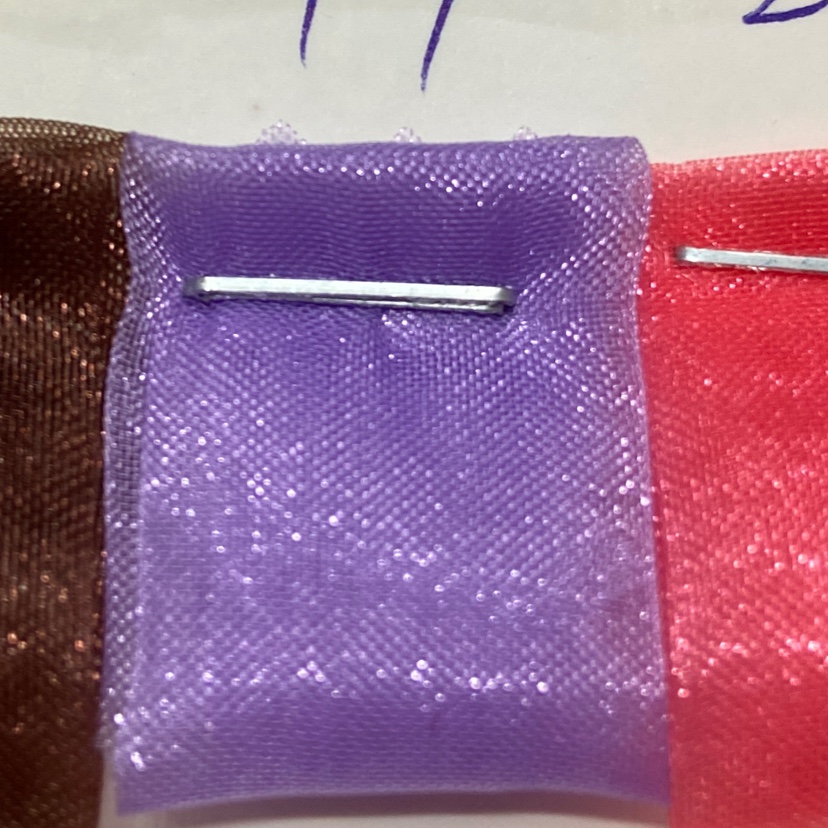 浅紫色A版三根纱布料头纱饰品丝巾