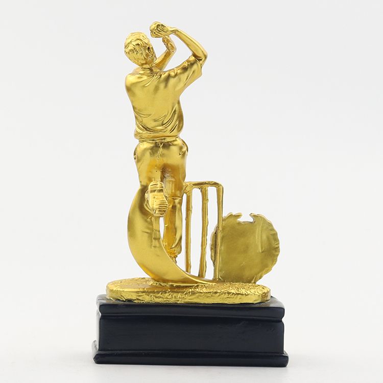 Resin cricket commemorative trophies, resin craft gift ornaments, sports series commemorative prizes Specification drawing