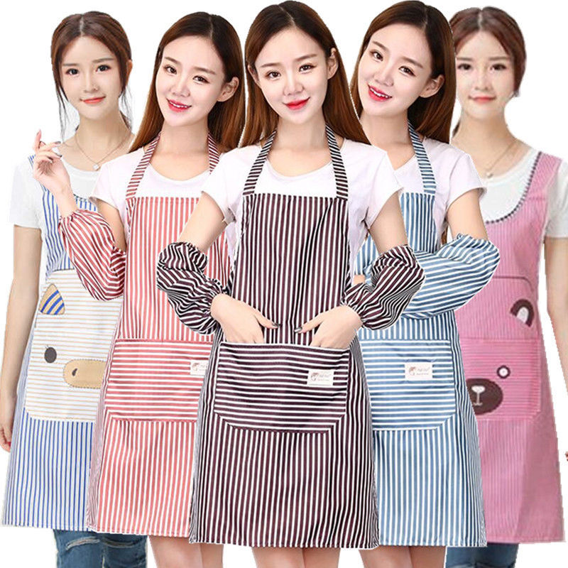 Korean version of apron female overalls lovers anti-fouling and anti-oil kitchen anti-dressing overalls waist anti-dressing apron overalls thumbnail