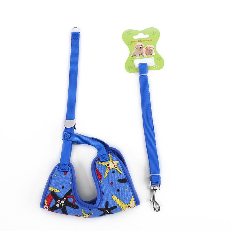 Wholesale sandwich double-layer mesh pet chest and back straps with canvas, new dog leashes, large purple leashes