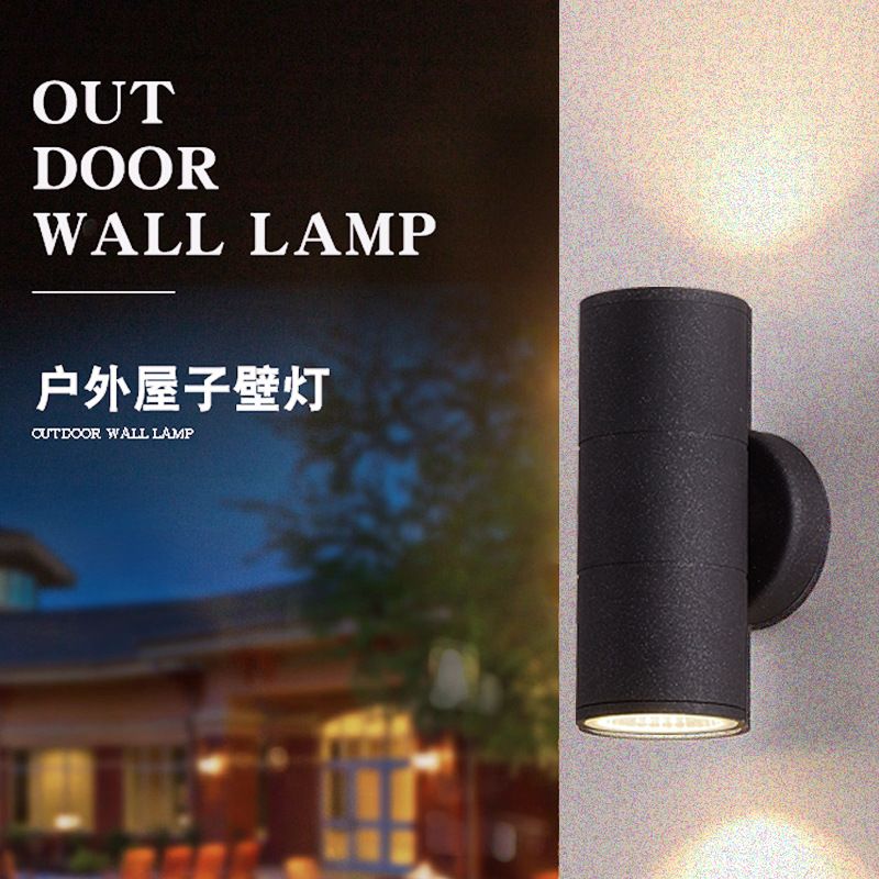 LED outdoor wall lamp waterproof modern simple double head wall lamp aluminum yard garden exterior wall lamp