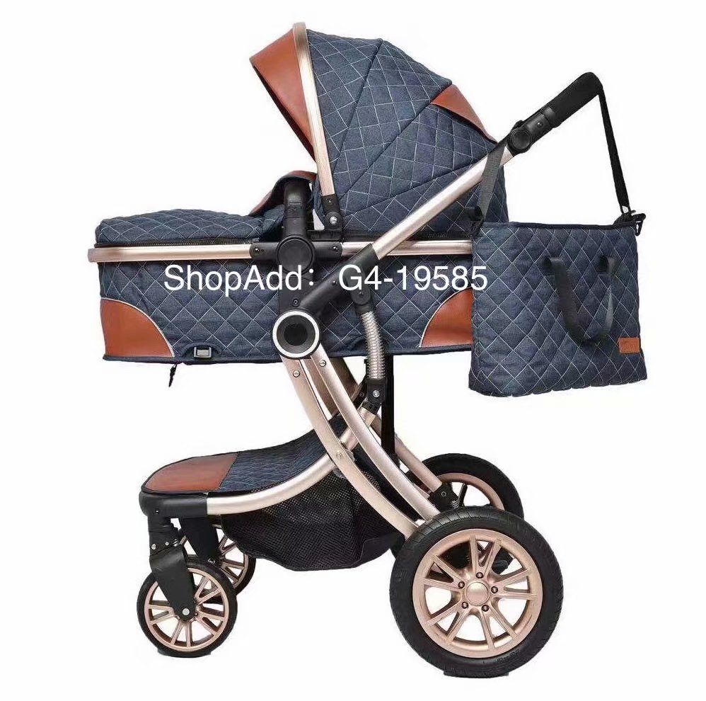 2020新款高景观推车婴儿车铝合金车架带妈咪包详情图2