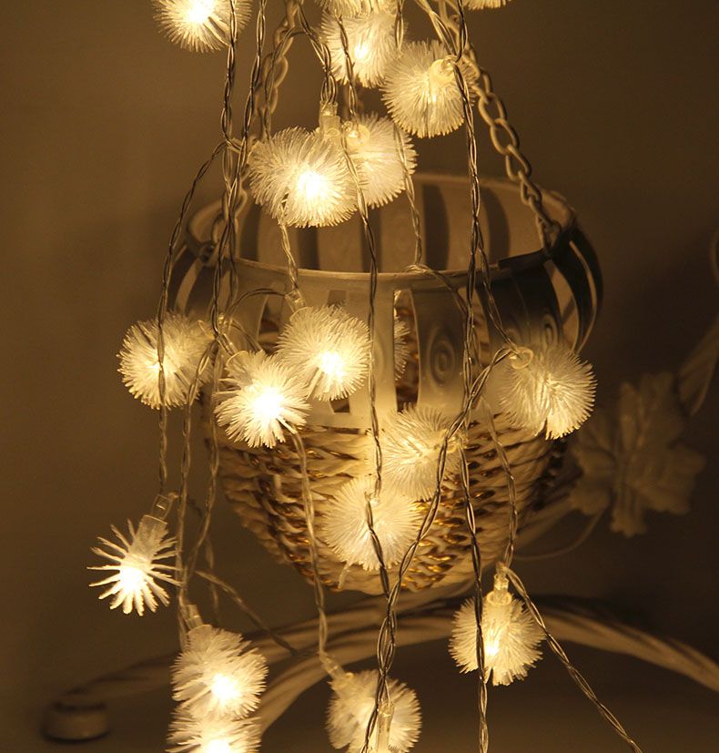 蒲公英毛毛球浪漫电池灯 led彩闪灯串灯 装饰灯串节日婚庆彩灯串详情图1
