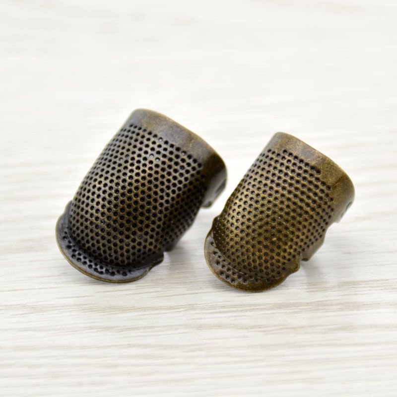 古铜色可调节顶针戒指手工防滑刺绣抵戒复古压针器针箍 指套详情图6