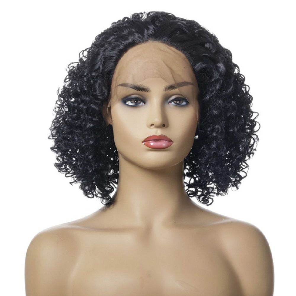 Hot style amazon sells black fluffy African front lace and American wigs