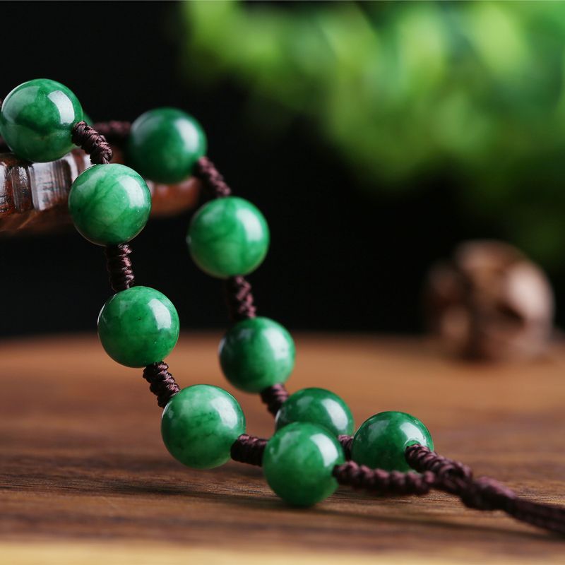 Jade Bead Chain Jade Pendant Rope Necklace Rope Women's Jade Rope Woven Jade Bead Necklace Rope Men's Chain Application Scenario